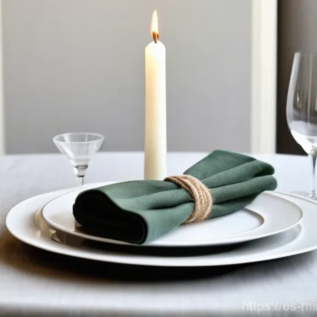 미니멀리즘을 적용한 럭셔리 테이블 세팅 - **Elegant Minimalist Indoor Dining Setting**
A sophisticated, minimalist dining table, viewed fr...