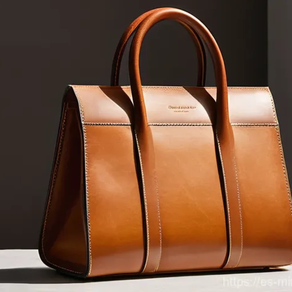 미니멀 럭셔리 제품의 지속 가능성 분석 - **Prompt:** "A close-up shot of a meticulously crafted minimalist luxury handbag, made from vegetabl...