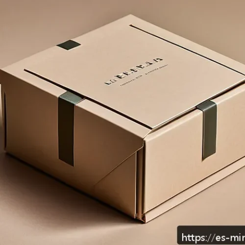 Home 30 미니멀 럭셔리 패키징 디자인 사례 - A sleek luxury product packaging scene showcasing minimalist design: a clean, matte beige box with s...