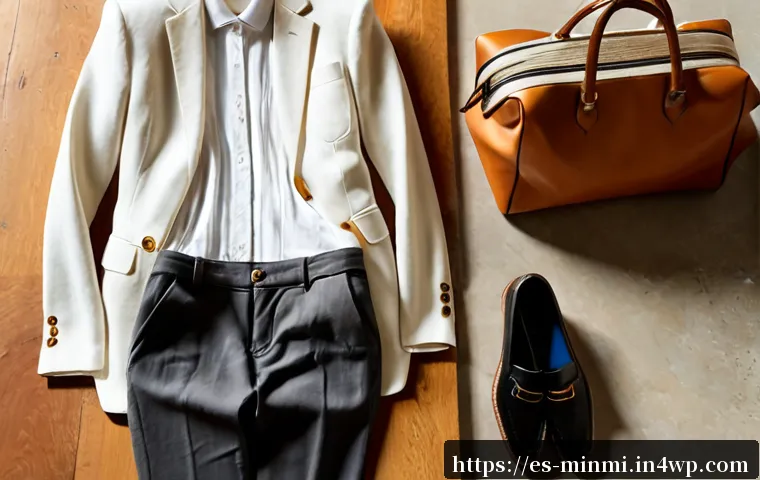 지속 가능한 미니멀 럭셔리 패션 - Photorealistic sustainable minimalist luxury fashion flat lay in a sunlit Barcelona apartment, impec...